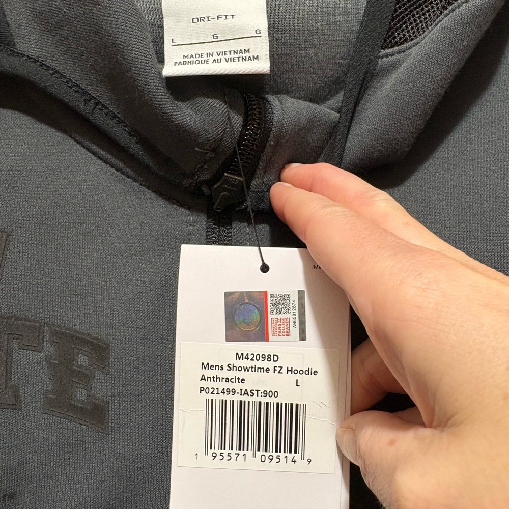 Nike Iowa State Gray Lightweight Full-Zip Hooded Dri-fit Hoodie Size L - Picture 9 of 10